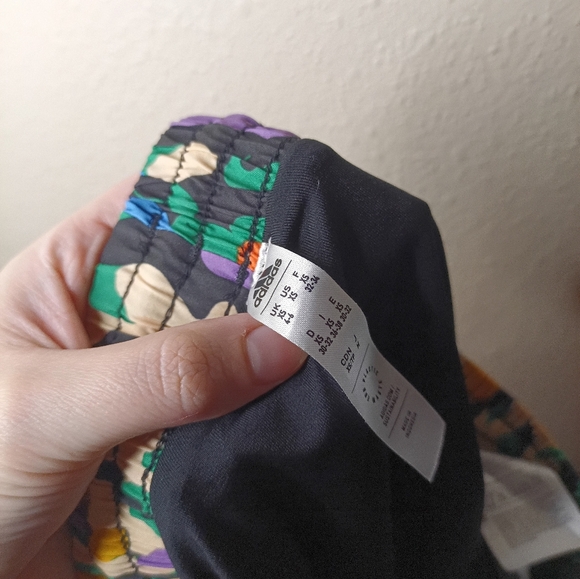 Adidas Floral High Waist Athletic Shorts Lined Multicolor Boho Festival Outdoor - Picture 7 of 11